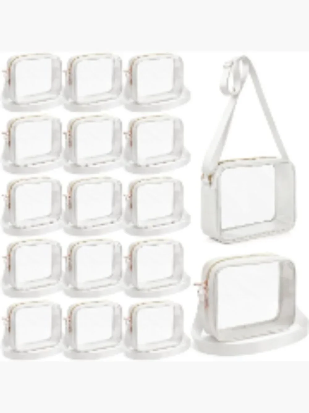 Clear Stadium Approved Crossbody Bags Bulk 16pk Adjustable Strap Transparent